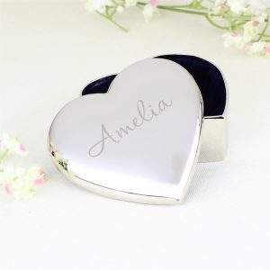 Personalised Name Only Heart Trinket Box