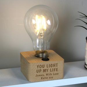 Personalised You Light Up My Life LED Bulb Table Lamp