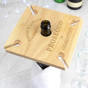 Personalised Prosecco Four Prosecco flute Holder & Bottle Butler