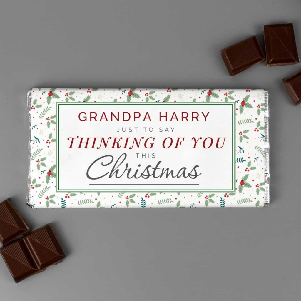 Personalised Thinking of You Christmas Milk Chocolate Bar