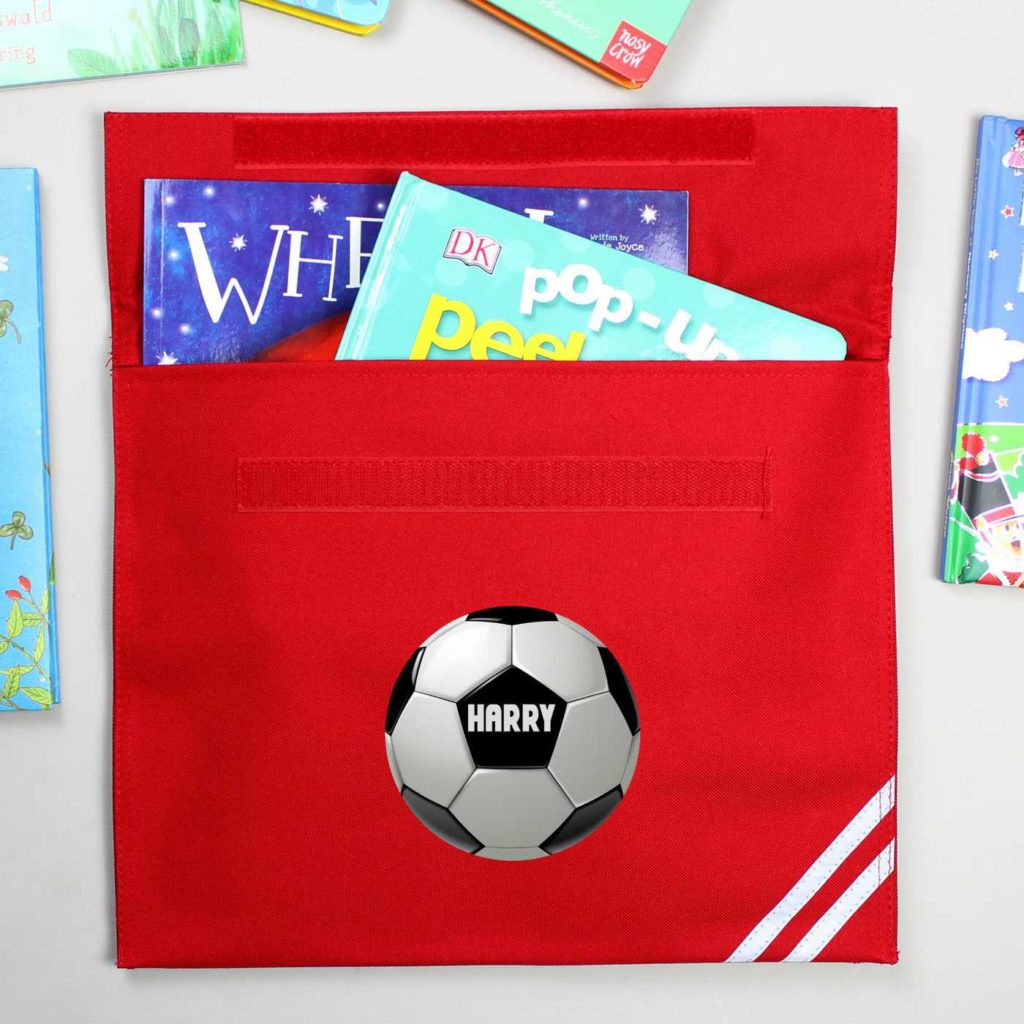 Personalised Football Red Book Bag