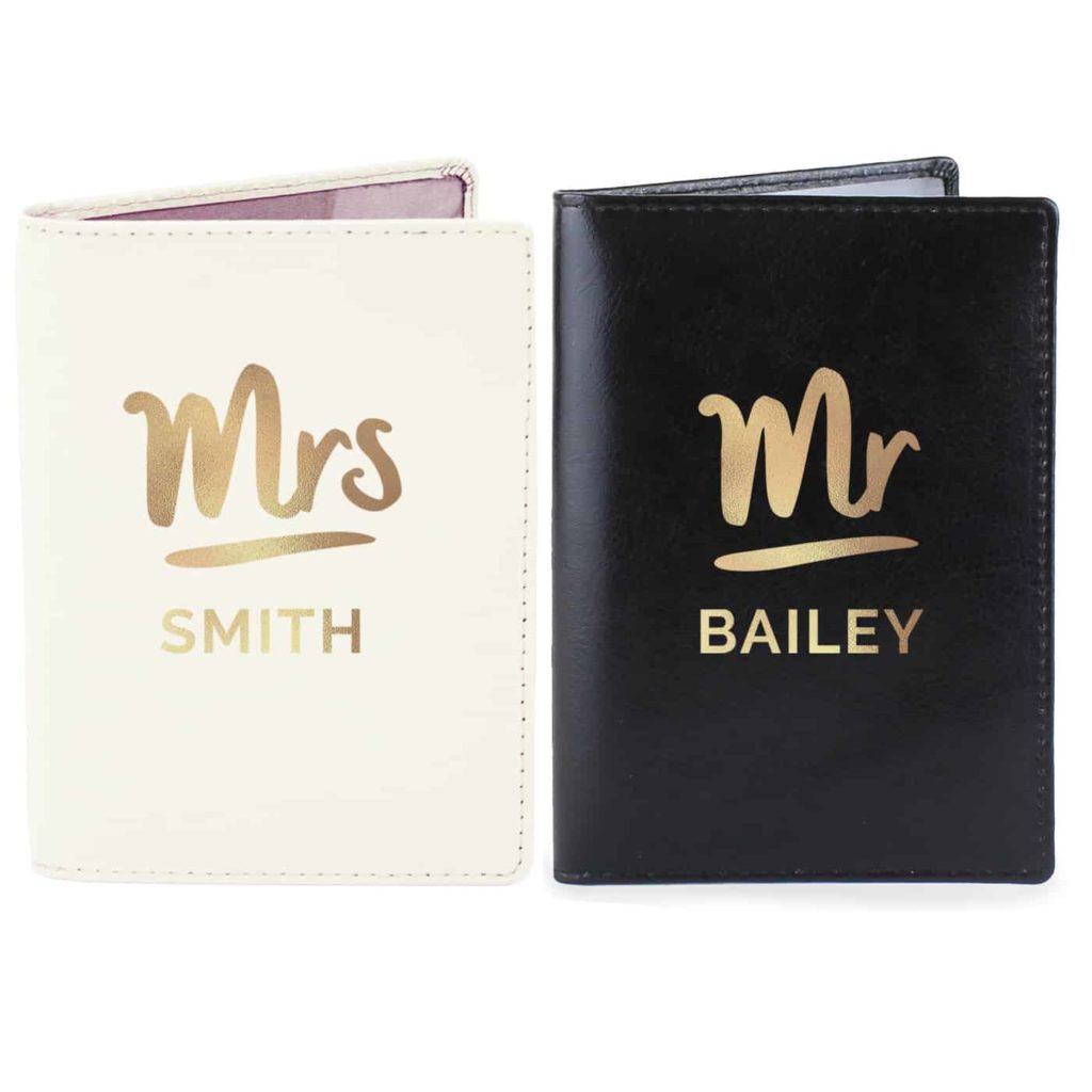 Personalised Mr & Mrs Passport Holders Set