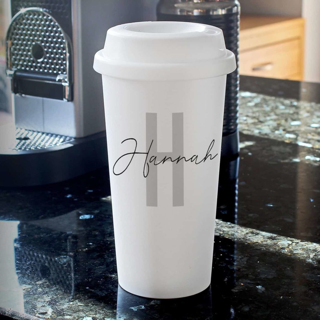 Personalised Initial & Name Insulated Eco Travel Cup