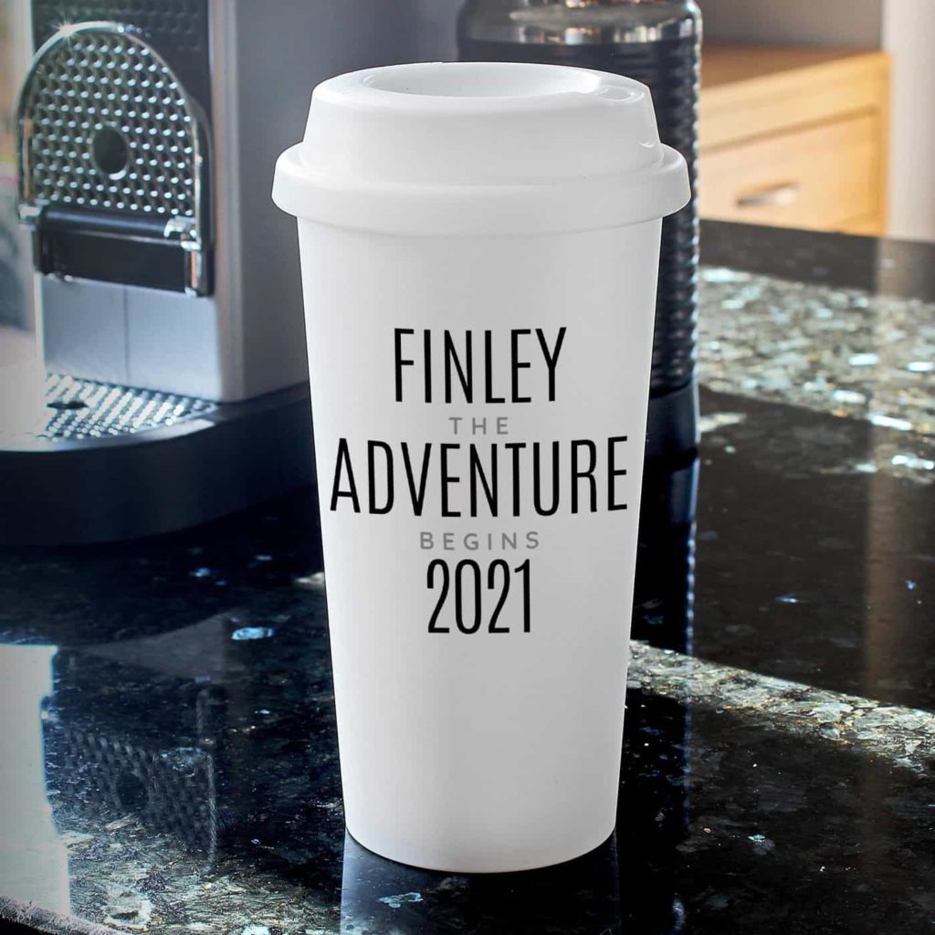 Personalised Black Text Slogan Insulated Eco Travel Cup