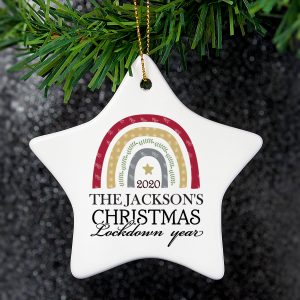 Personalised Christmas Lockdown Ceramic Star Decoration
