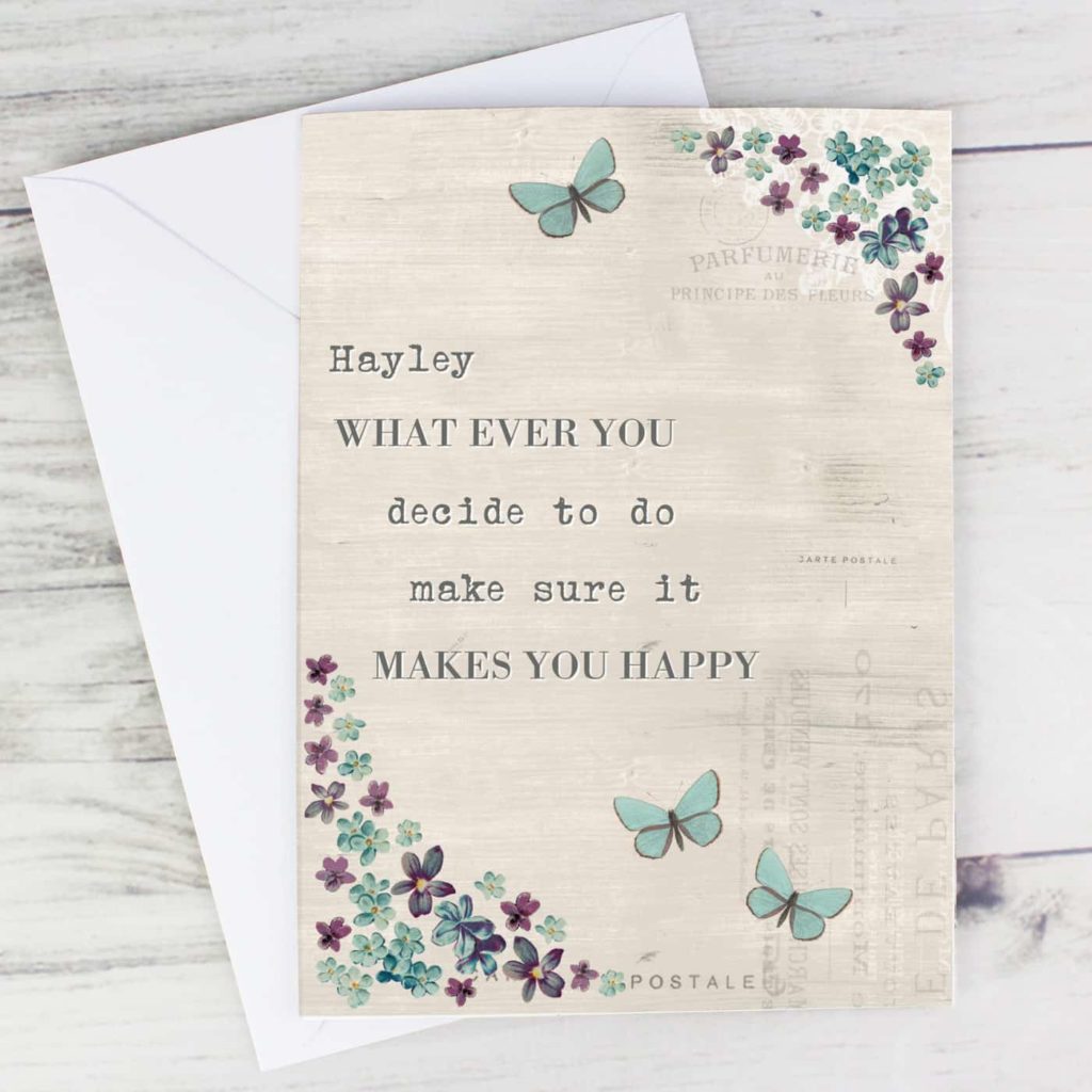 Personalised Forget Me Not Card
