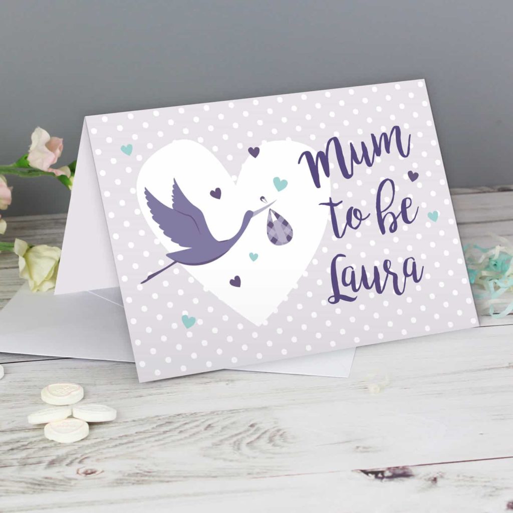 Personalised Mum to Be Stork Card