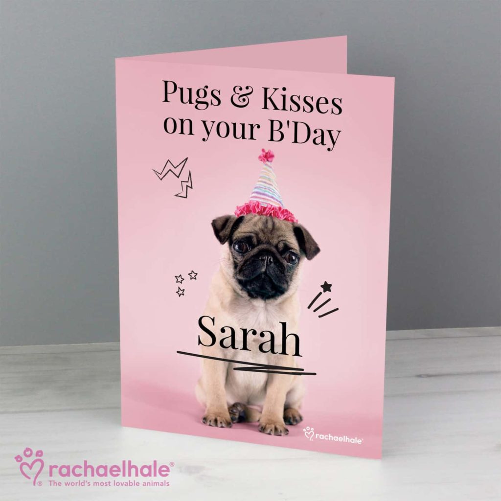 Personalised Rachael Hale Doodle Pug Card