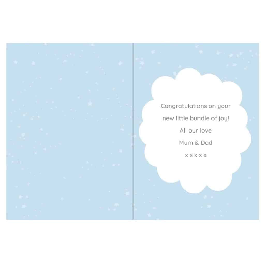 Personalised '10 Little Fingers' Blue Baby Card