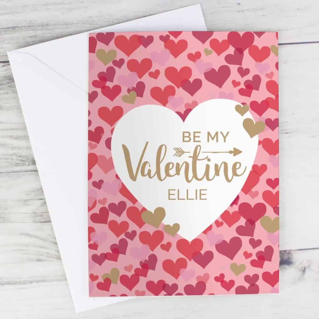 Personalised Valentine's Day Confetti Hearts Card
