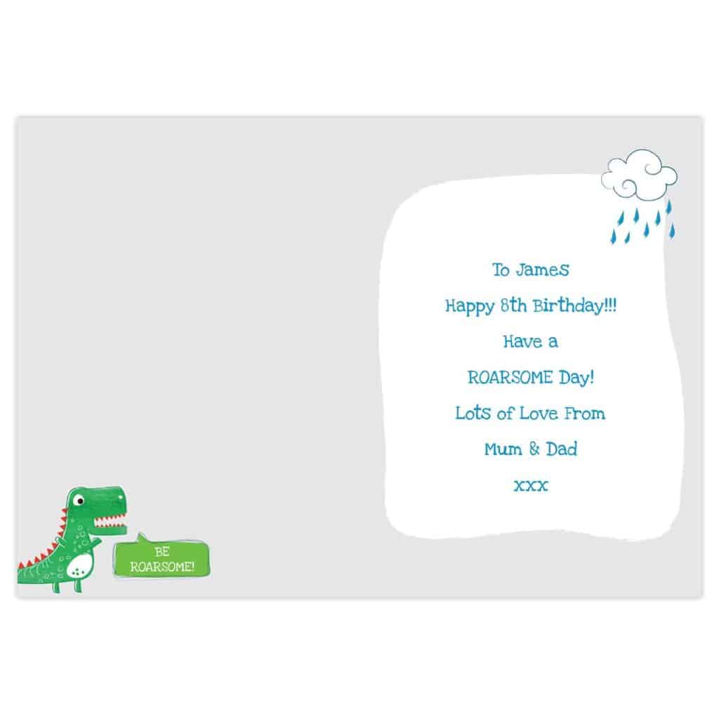 Personalised 'Be Roarsome' Dinosaur Card