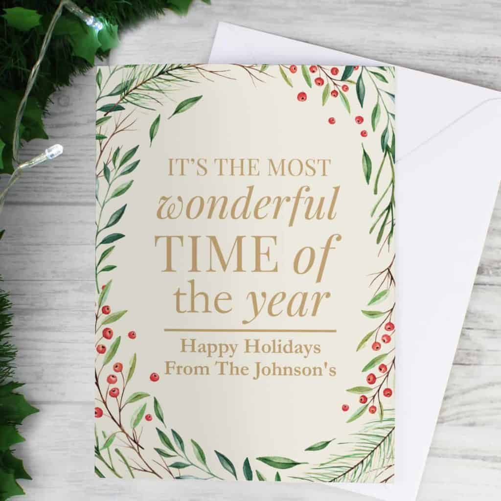Personalised ¬ëWonderful Time of The Year¬í Christmas Card