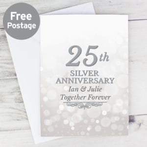 Personalised 25th Silver Anniversary Card