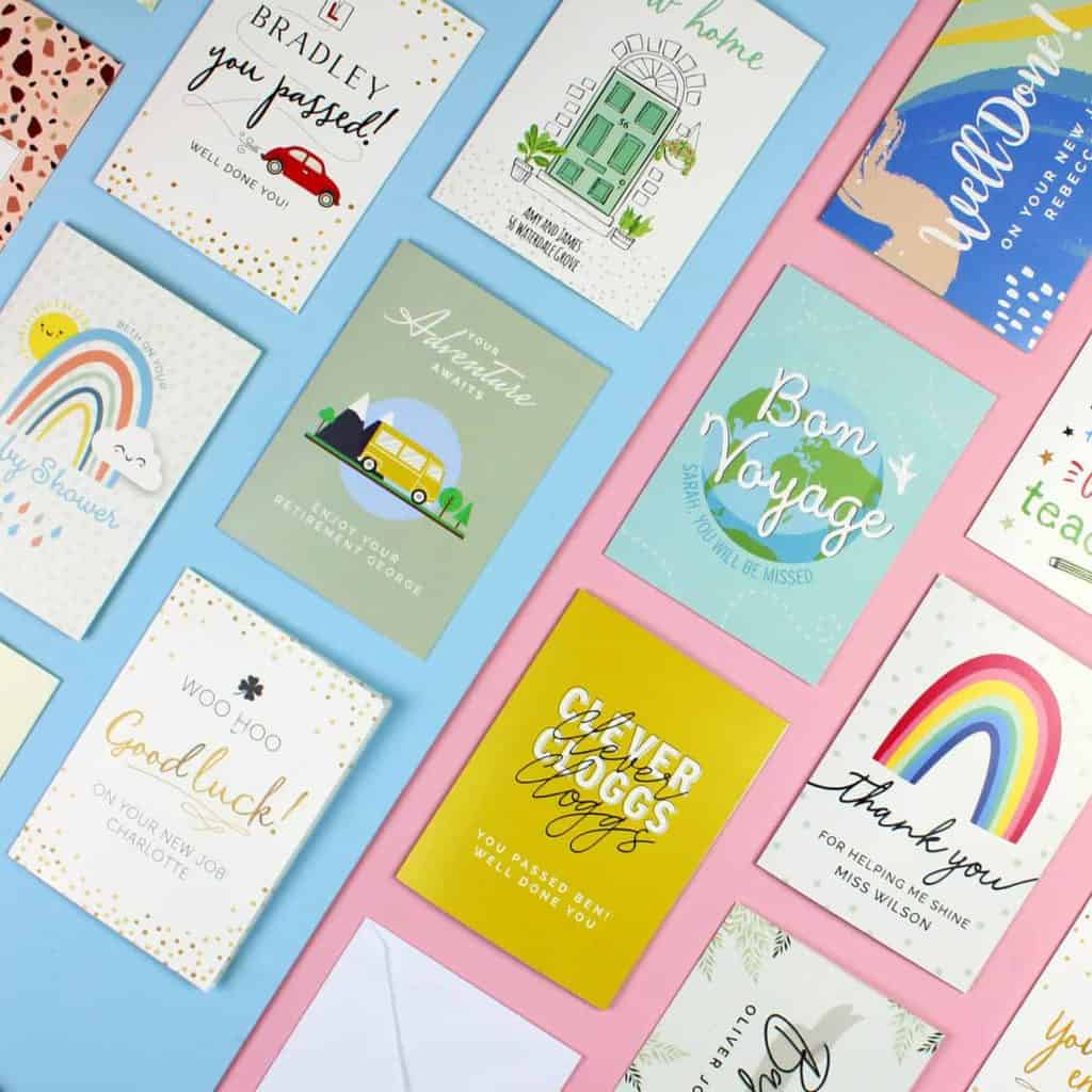 Personalised Rainbow Thank You Card