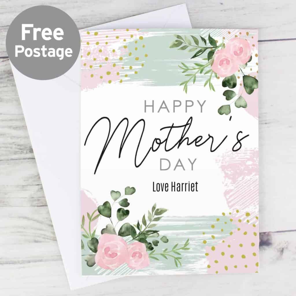 Personalised Happy Mothers Day Abstract Rose Card