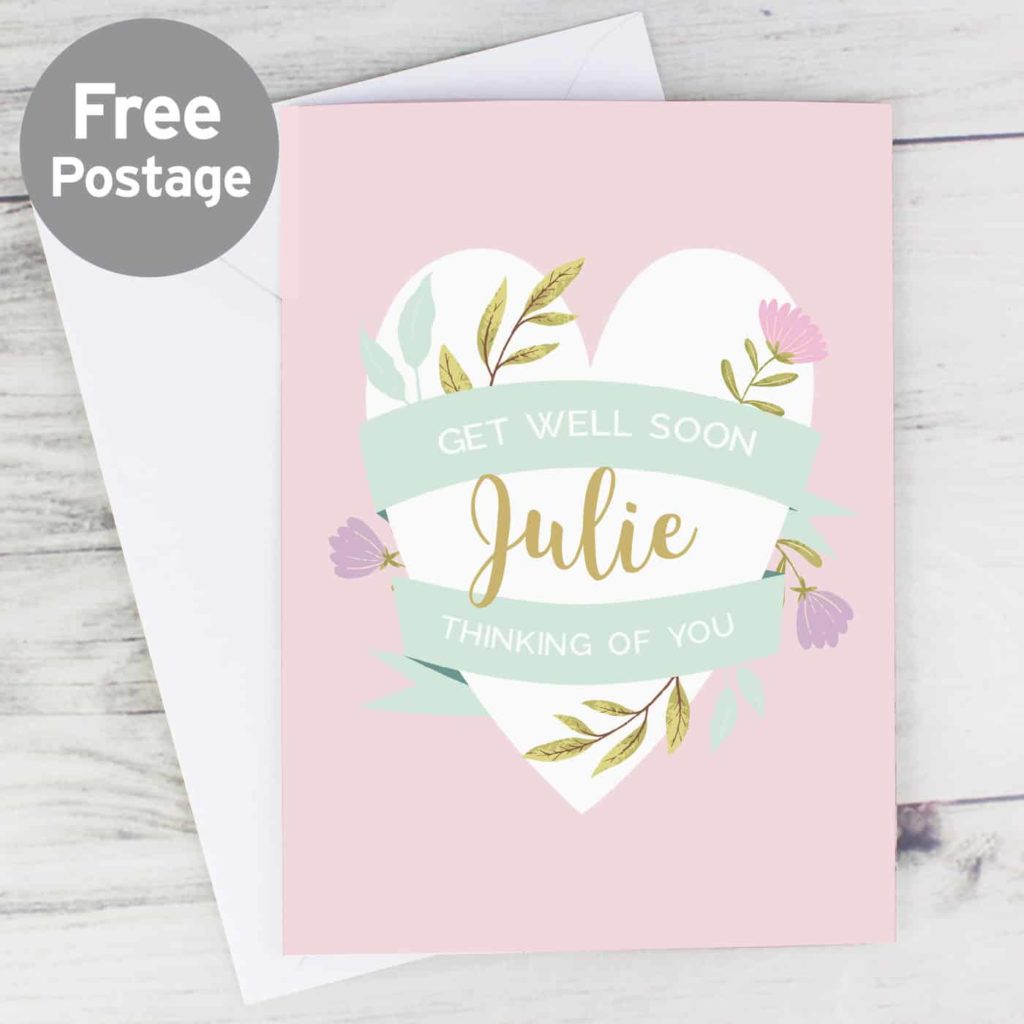 Personalised Floral Heart Card - Julie