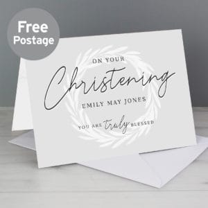 Personalised 'Truly Blessed' Christening Card