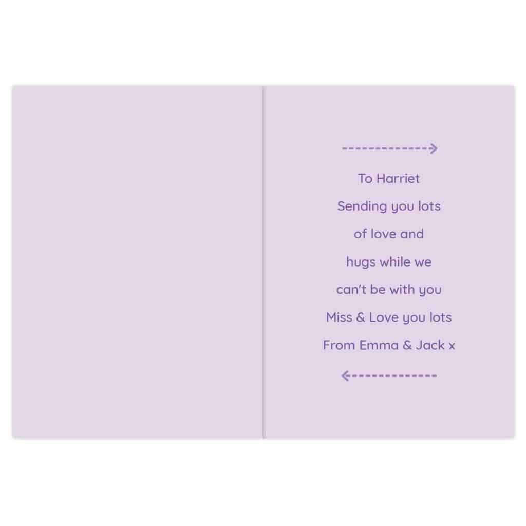 Personalised Pink Hug From Afar Card