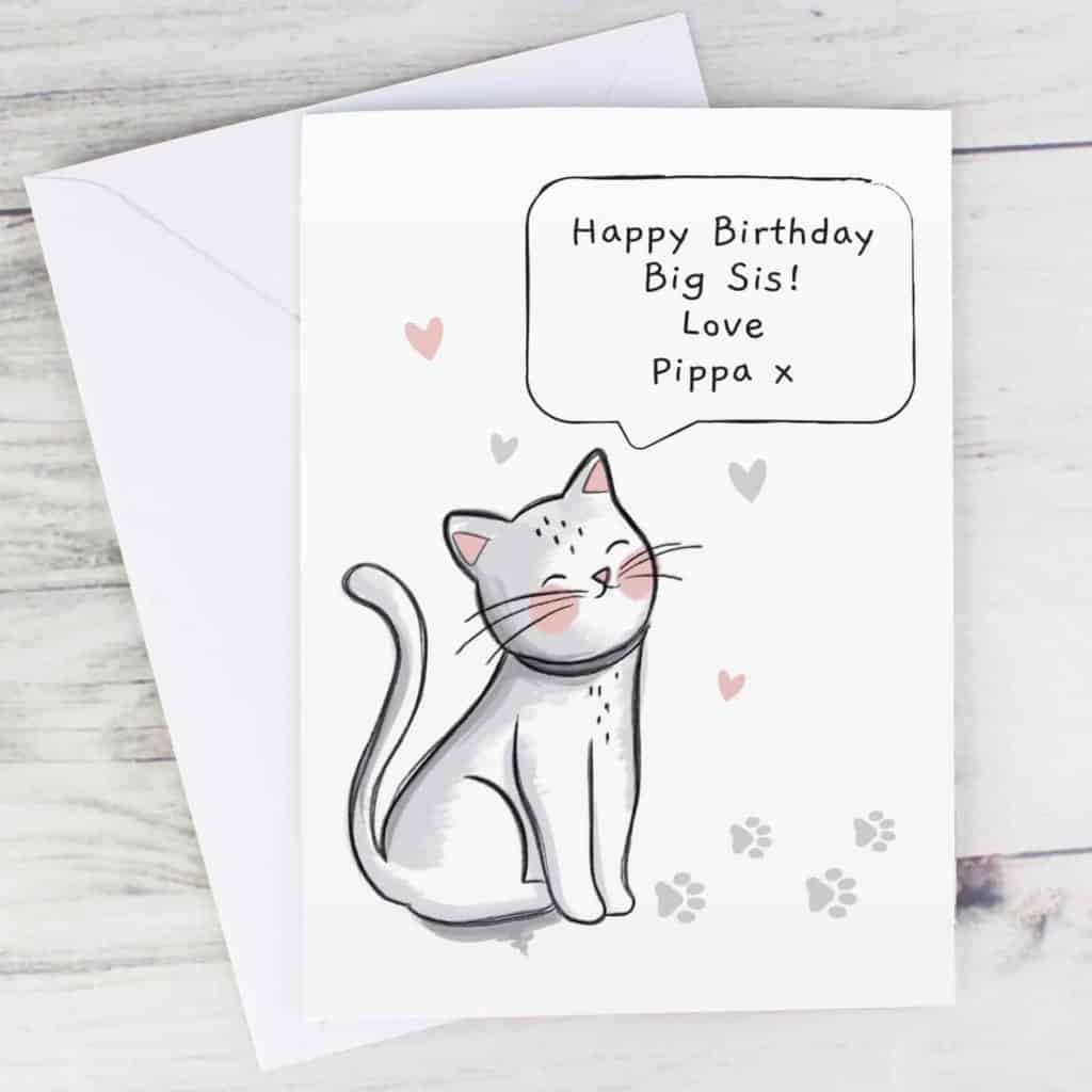 Personalised Cat Speech Bubble Card