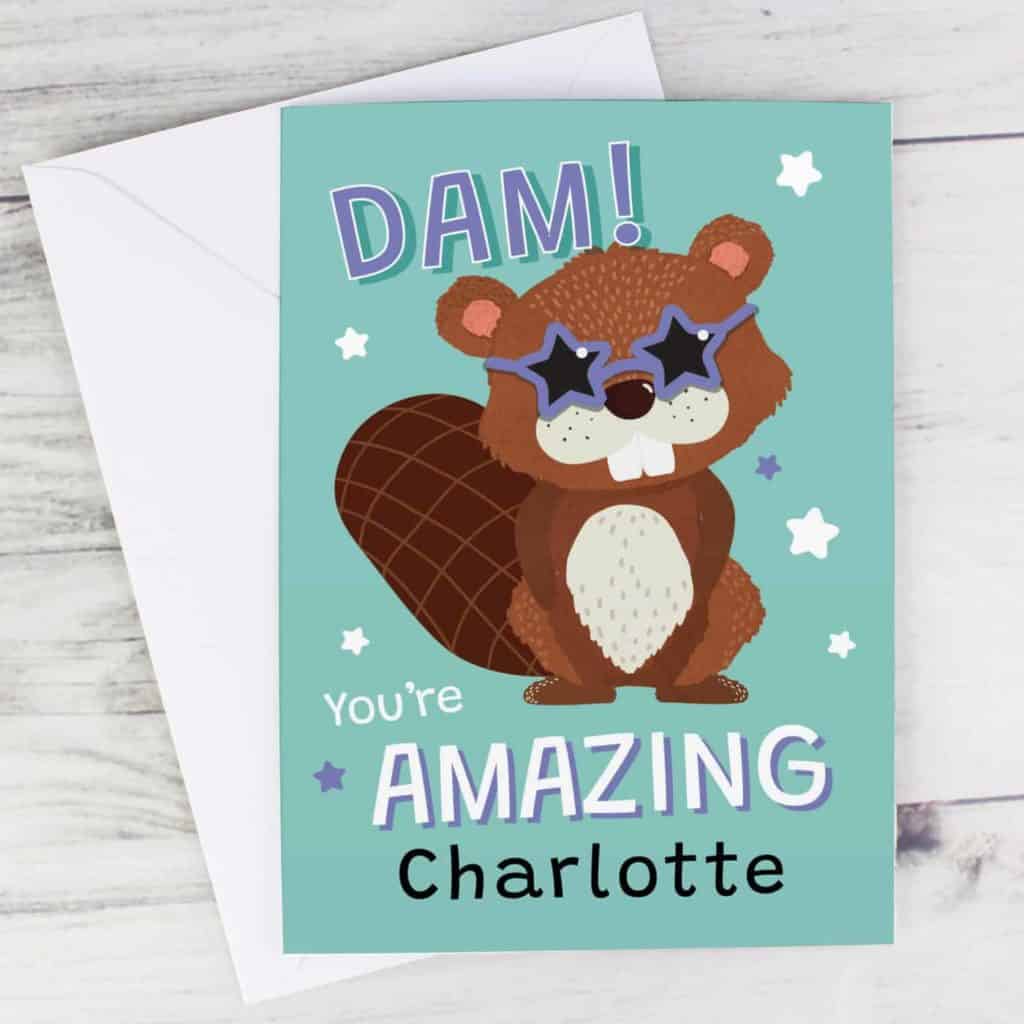 Personalised Dam You're Amazing Card