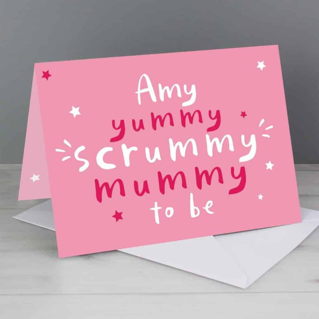 Personalised Yummy Scrummy Mummy To Be Card