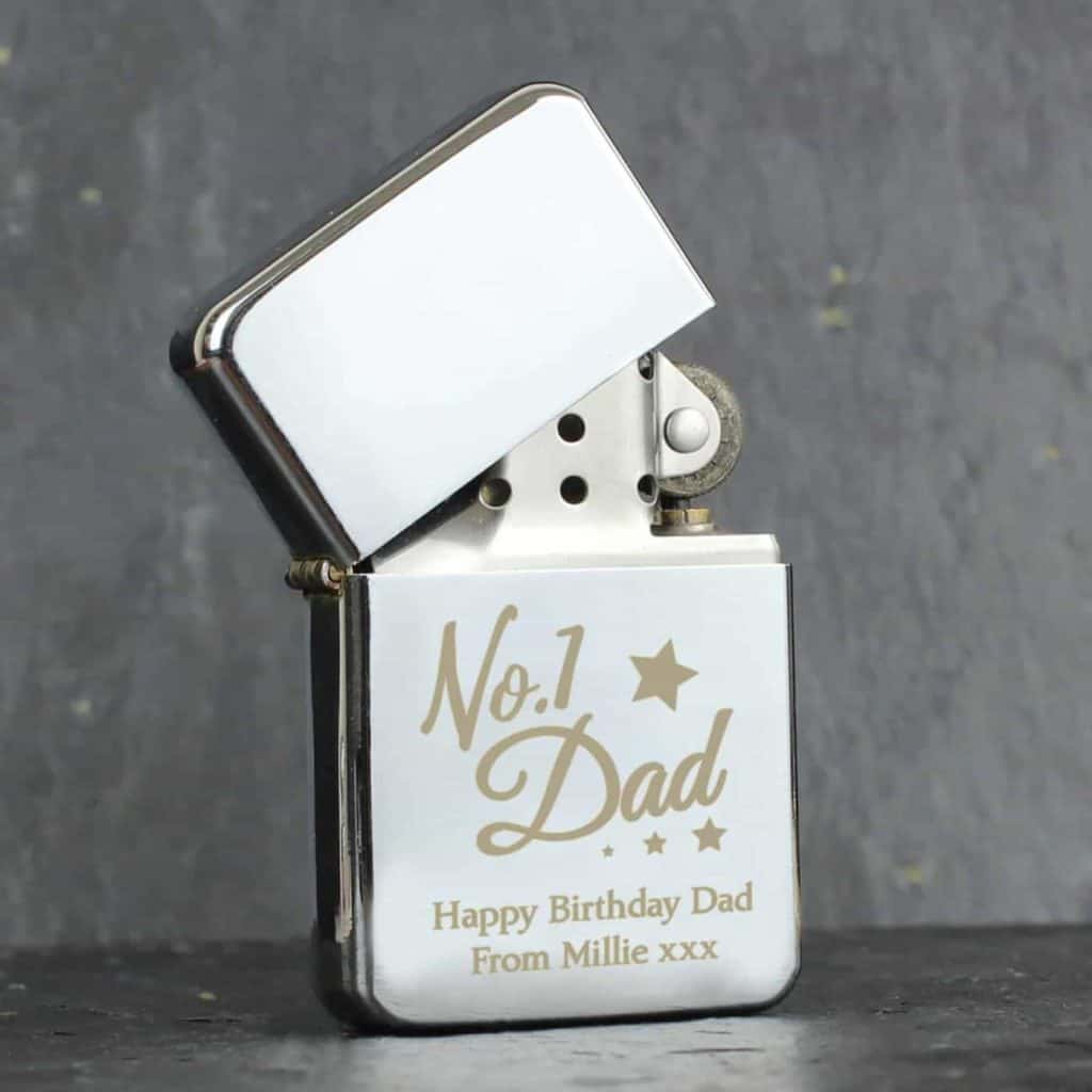 Personalised gifts for dad Silver Lighter