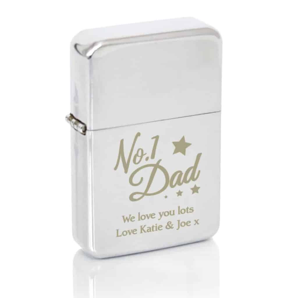Personalised gifts for dad Silver Lighter