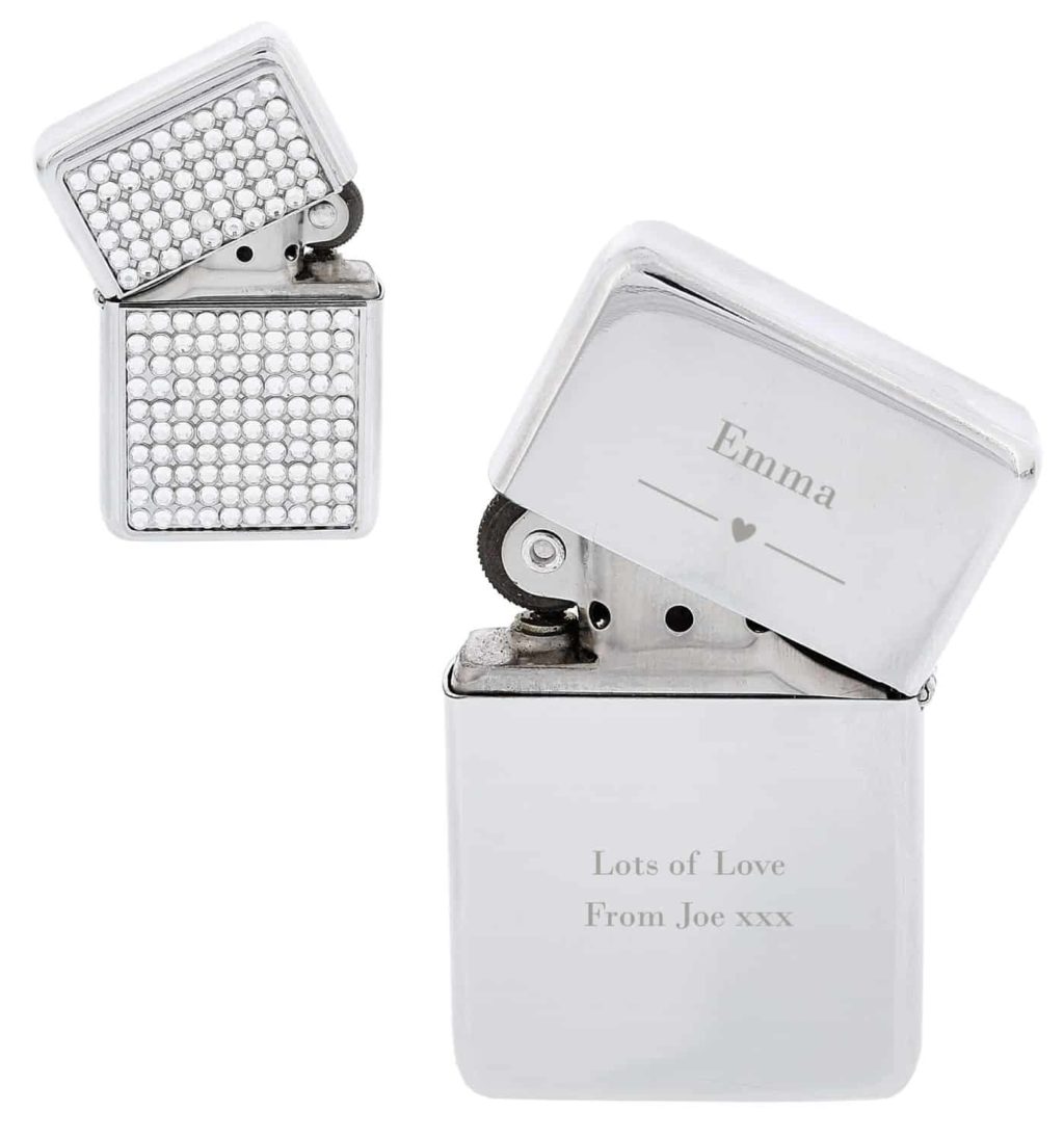 Personalised Decorative Heart Diamante Lighter