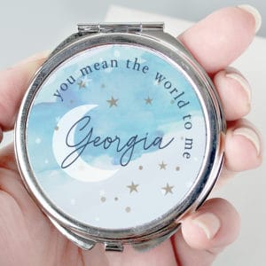 Personalised You Mean The World To Me Compact Mirror