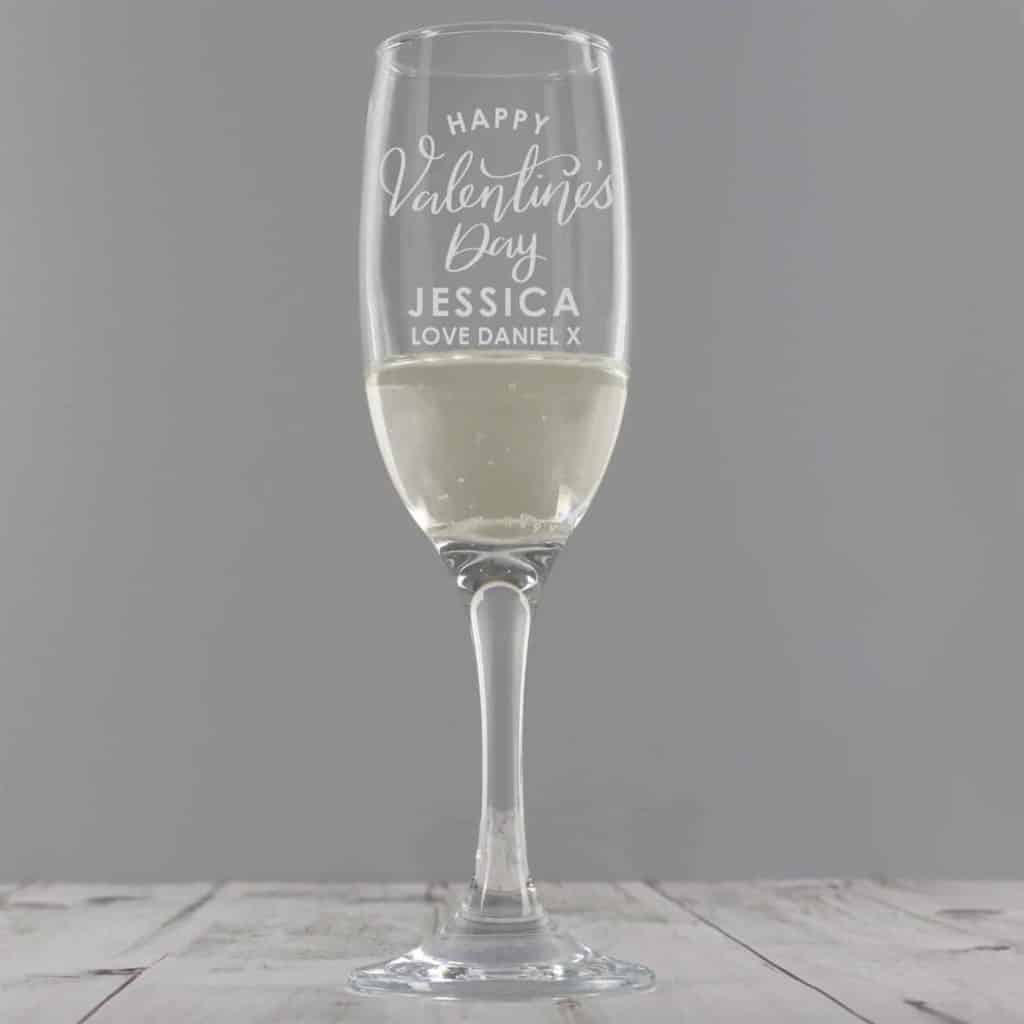 Personalised Valentine's Day Flute Glass