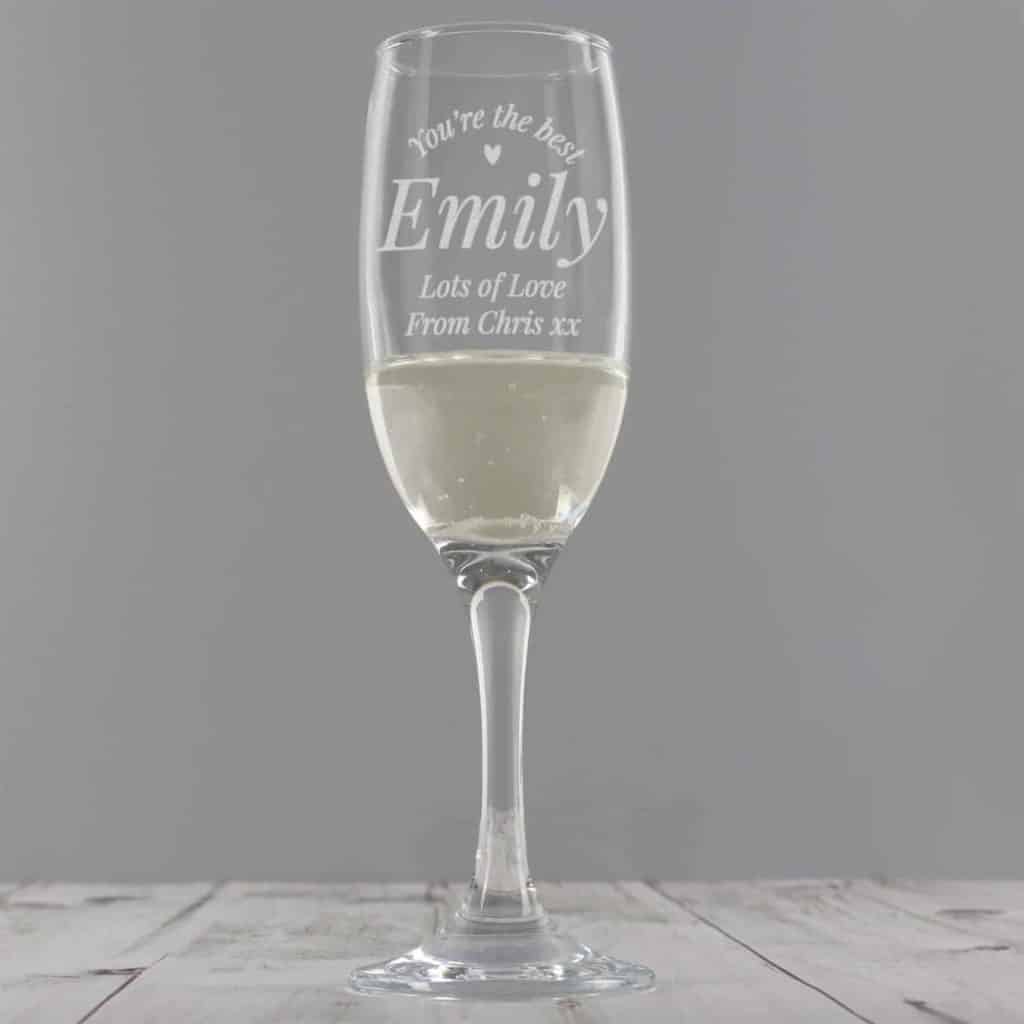 Personalised You Are The Best Flute Glass