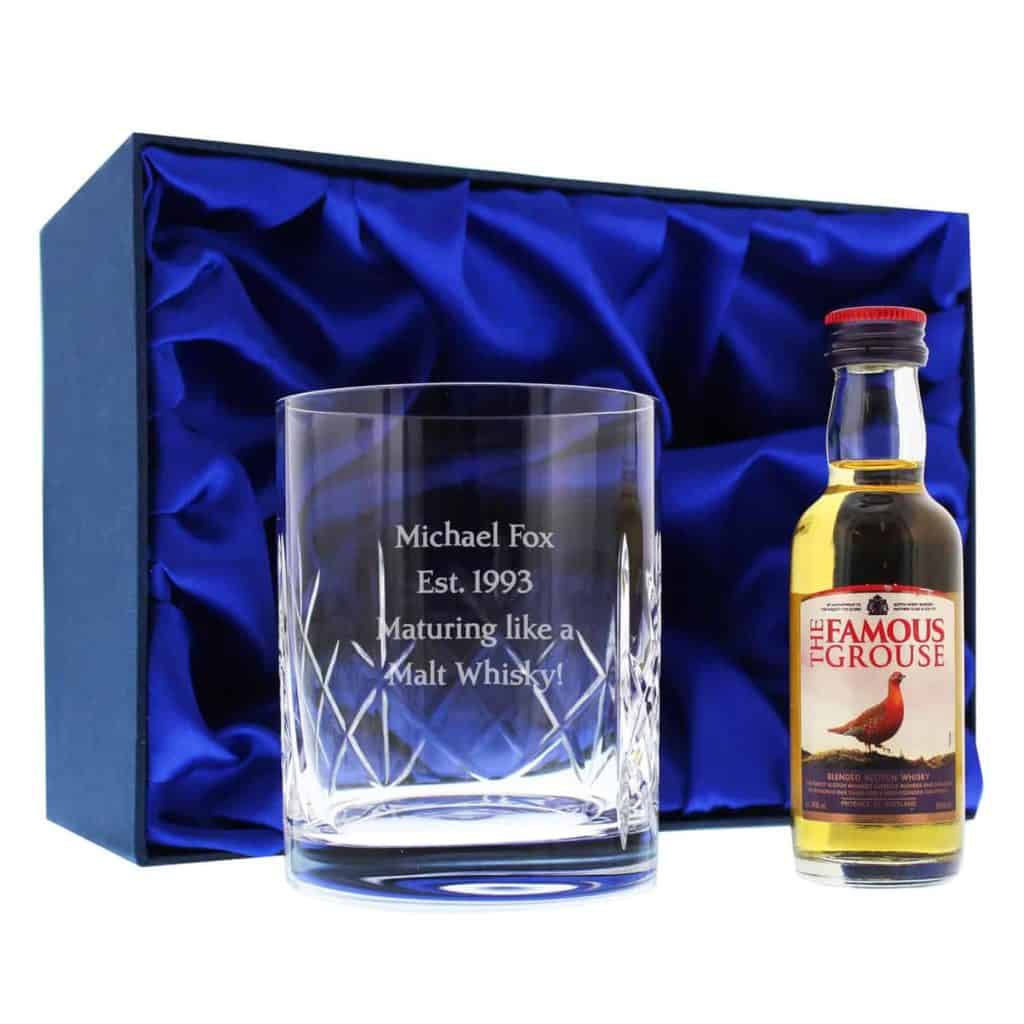 Personalised Cut Crystal & Whisky Gift Set