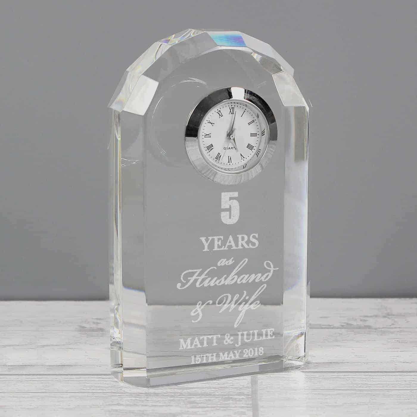 Personalised Anniversary Crystal Clock Personalised Anniversary Crystal Clock
