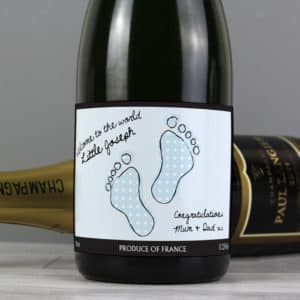 Personalised Baby Footprint Blue  Champagne
