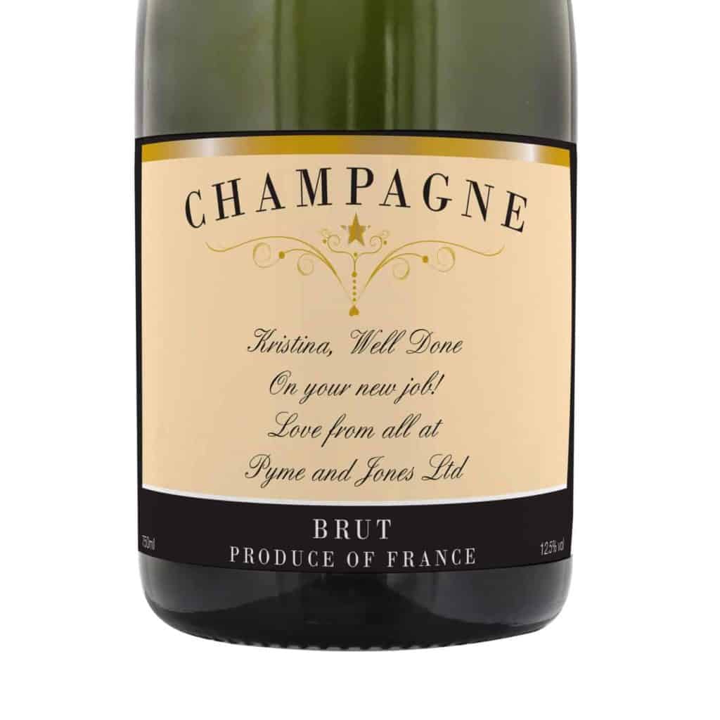 Personalised Any Message Classic Label Champagne
