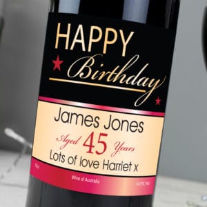 Personalised Happy Birthday Red Wine