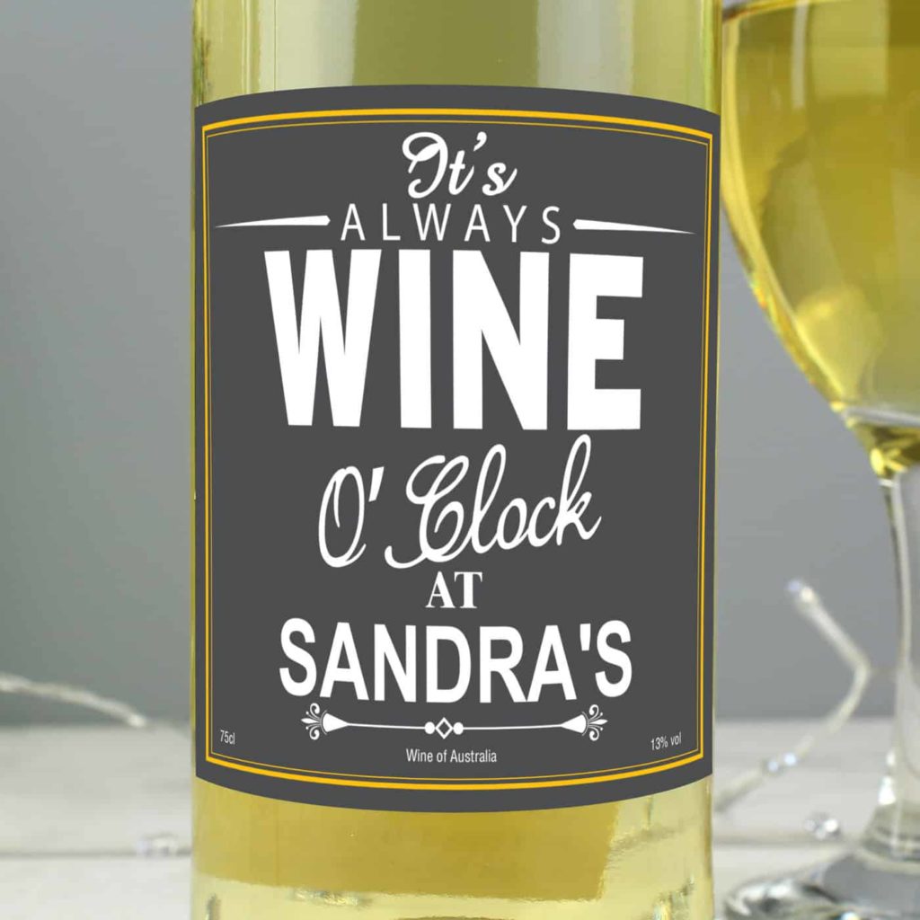 Personalised Wine O'Clock White Wine