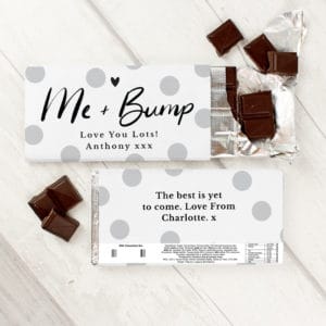 Personalised Me & Bump Design Milk Chocolate Bar