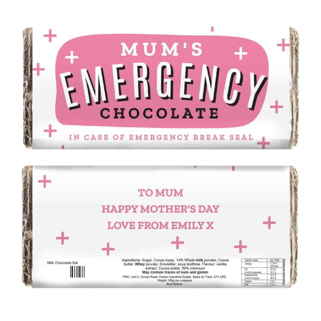 Personalised Ladies Emergency Milk Chocolate Bar
