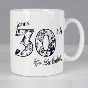 Personalised Floral Birthday Mug