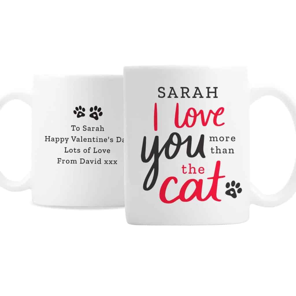 Personalised I Love You More Than The Cat Mug