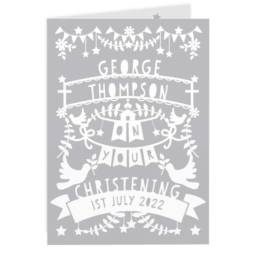 Personalised Grey Papercut Style Card