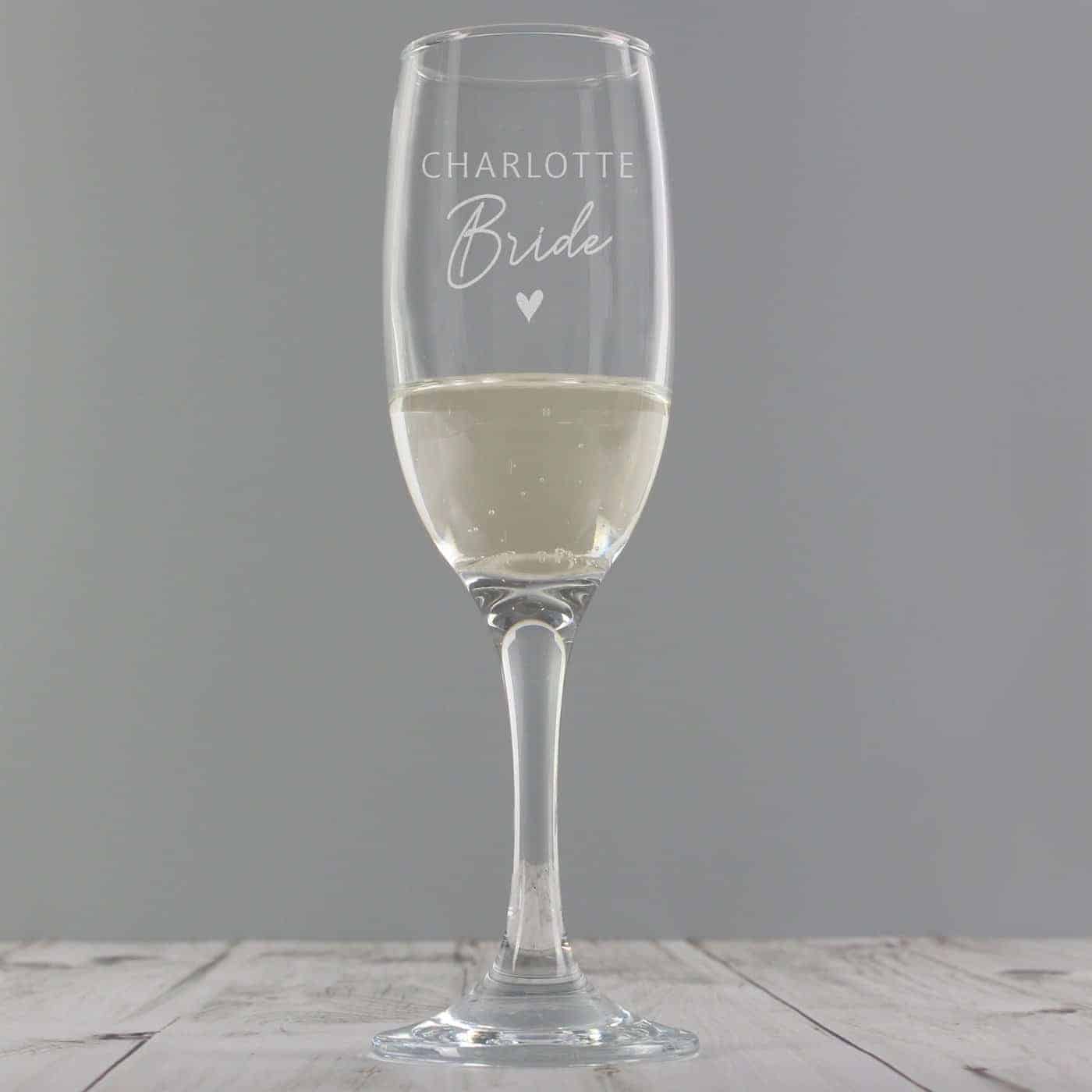 Personalised Bride Flute Glass