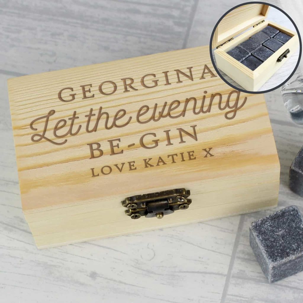 Personalised Let The Evening Be-Gin Cooling Stones