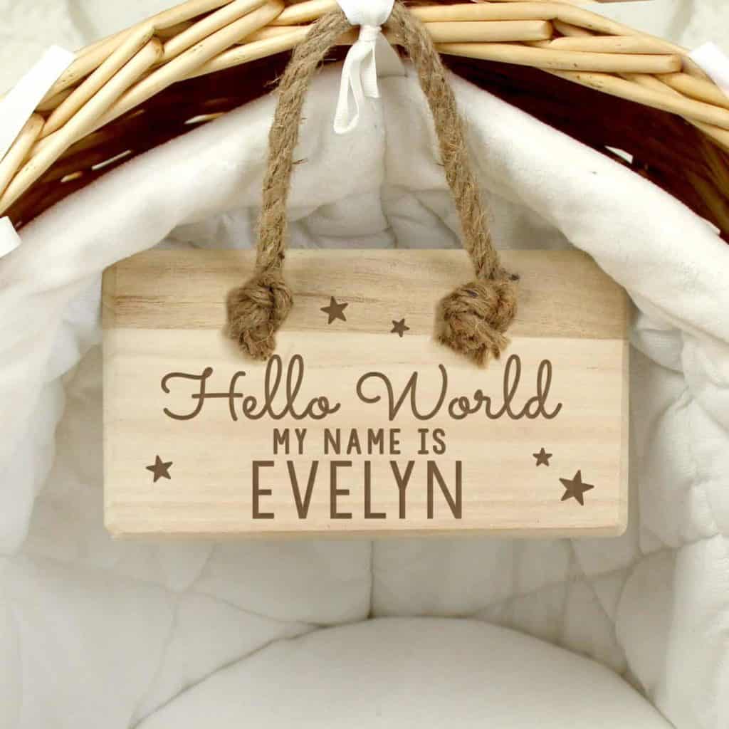 Personalised Hello World Wooden Sign
