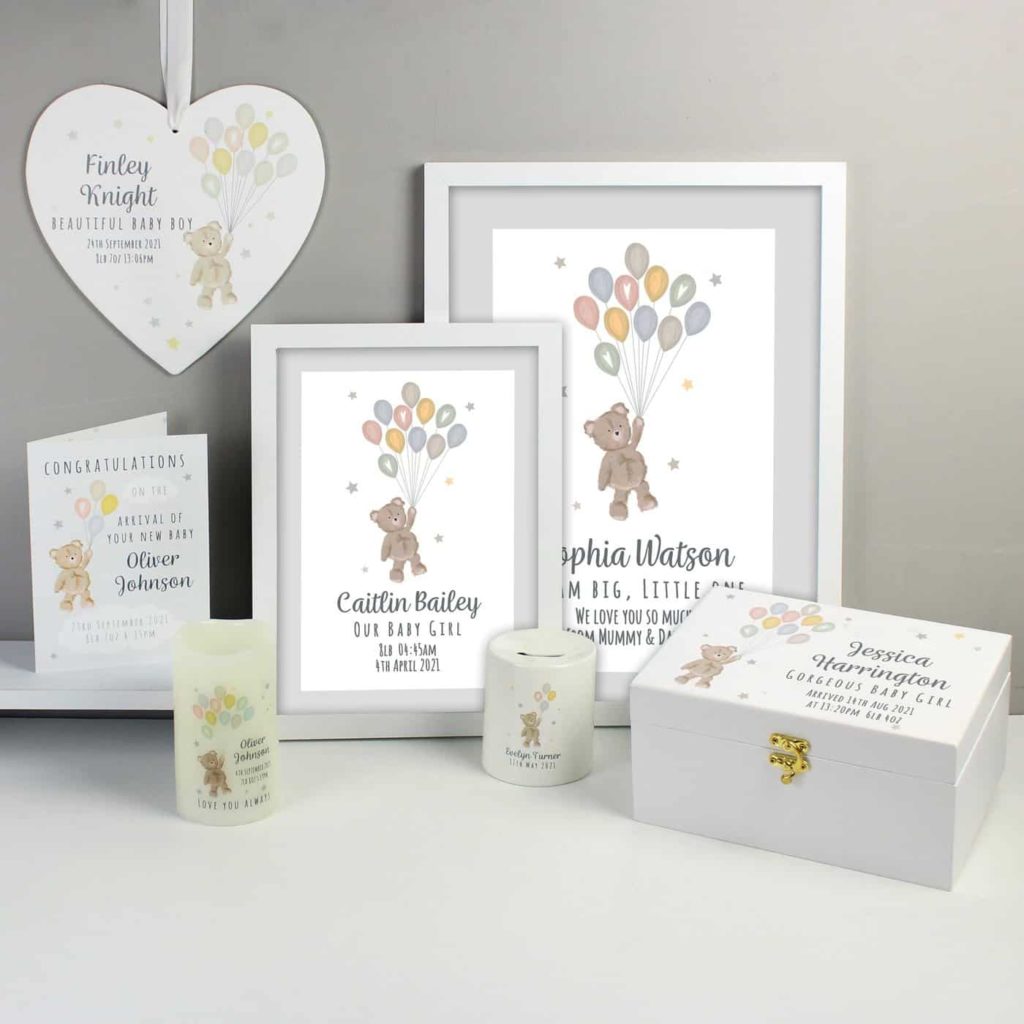 Personalised Teddy & Balloons Fund Box