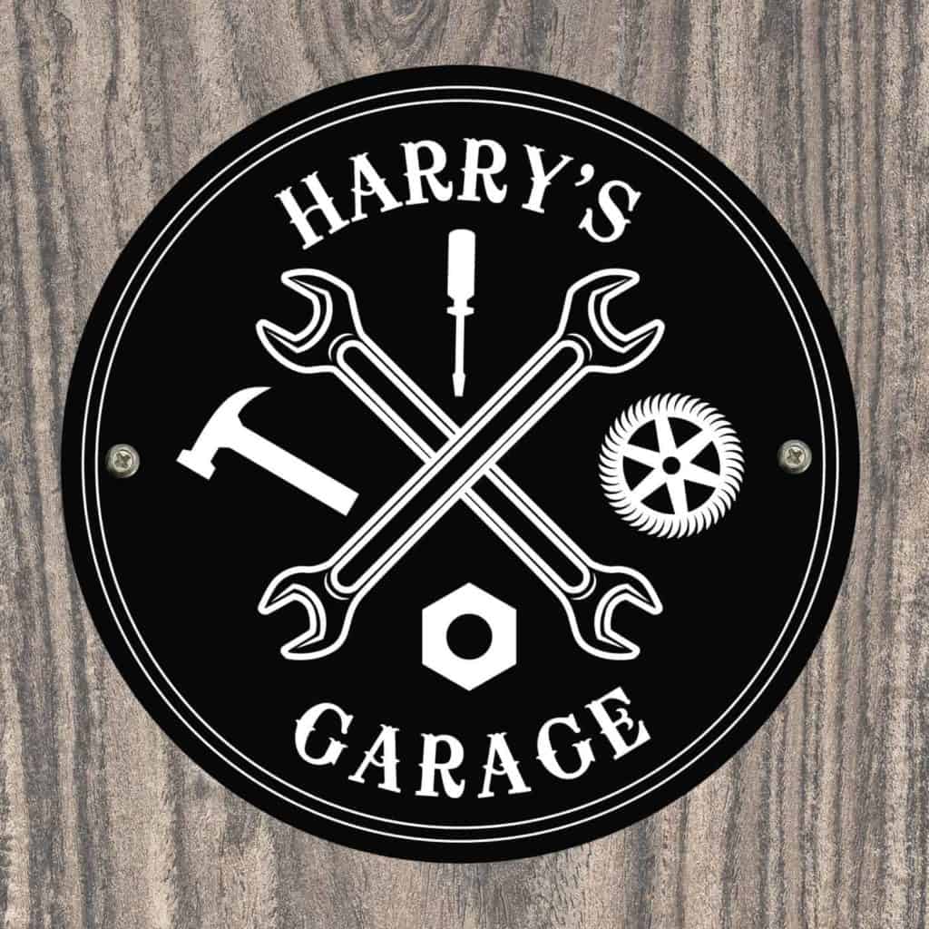 Personalised Black Garage Sign