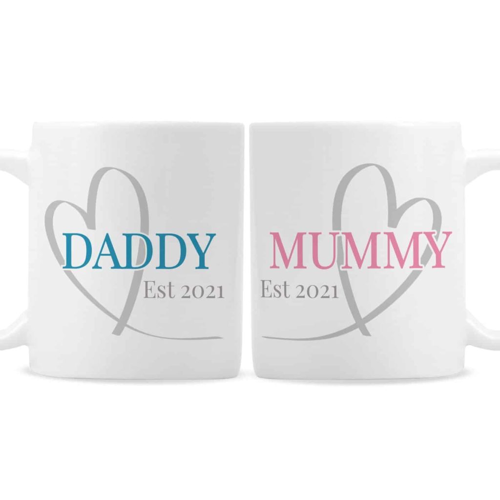 Personalised Mummy & Daddy Mug Set