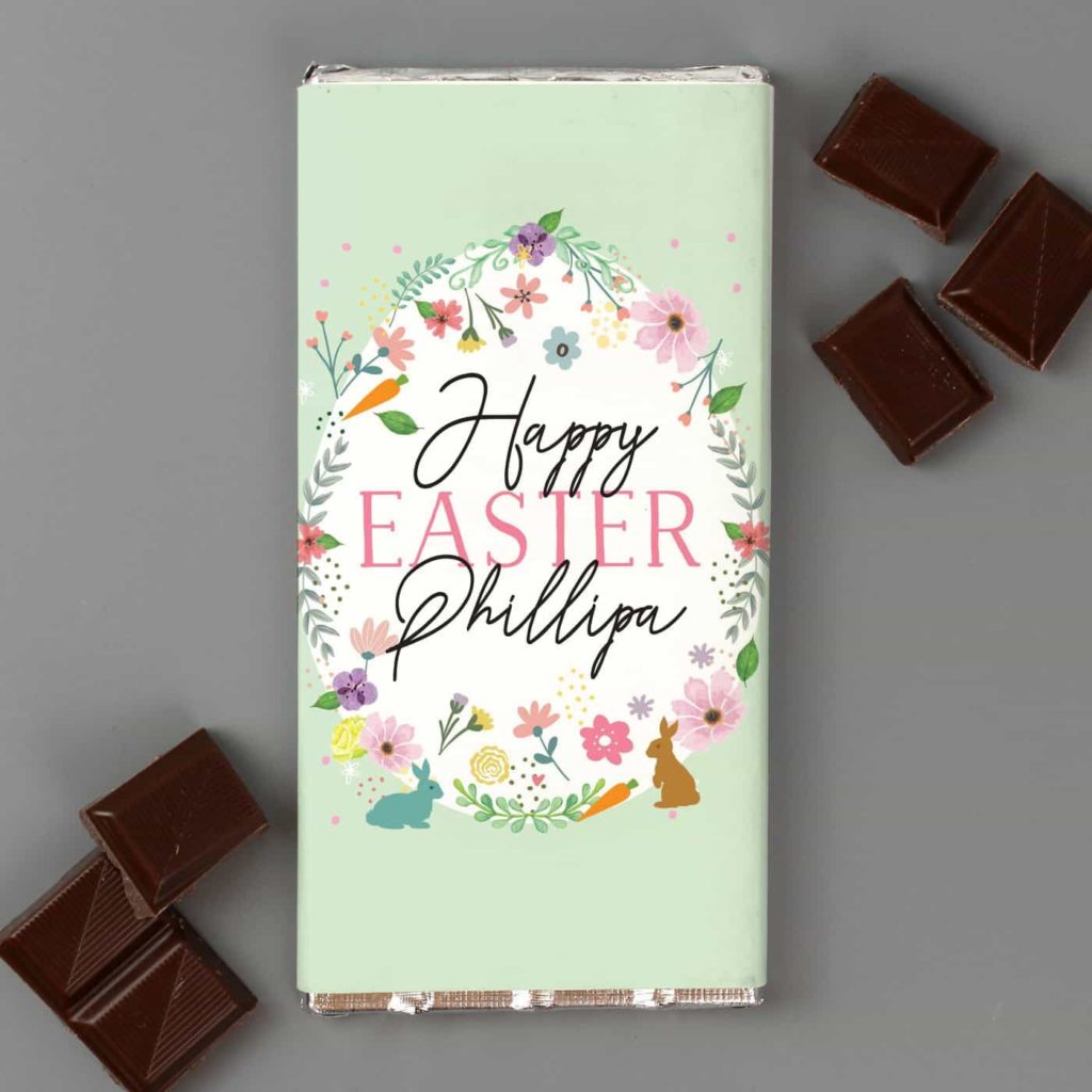 Personalised Easter Springtime Milk Chocolate Bar