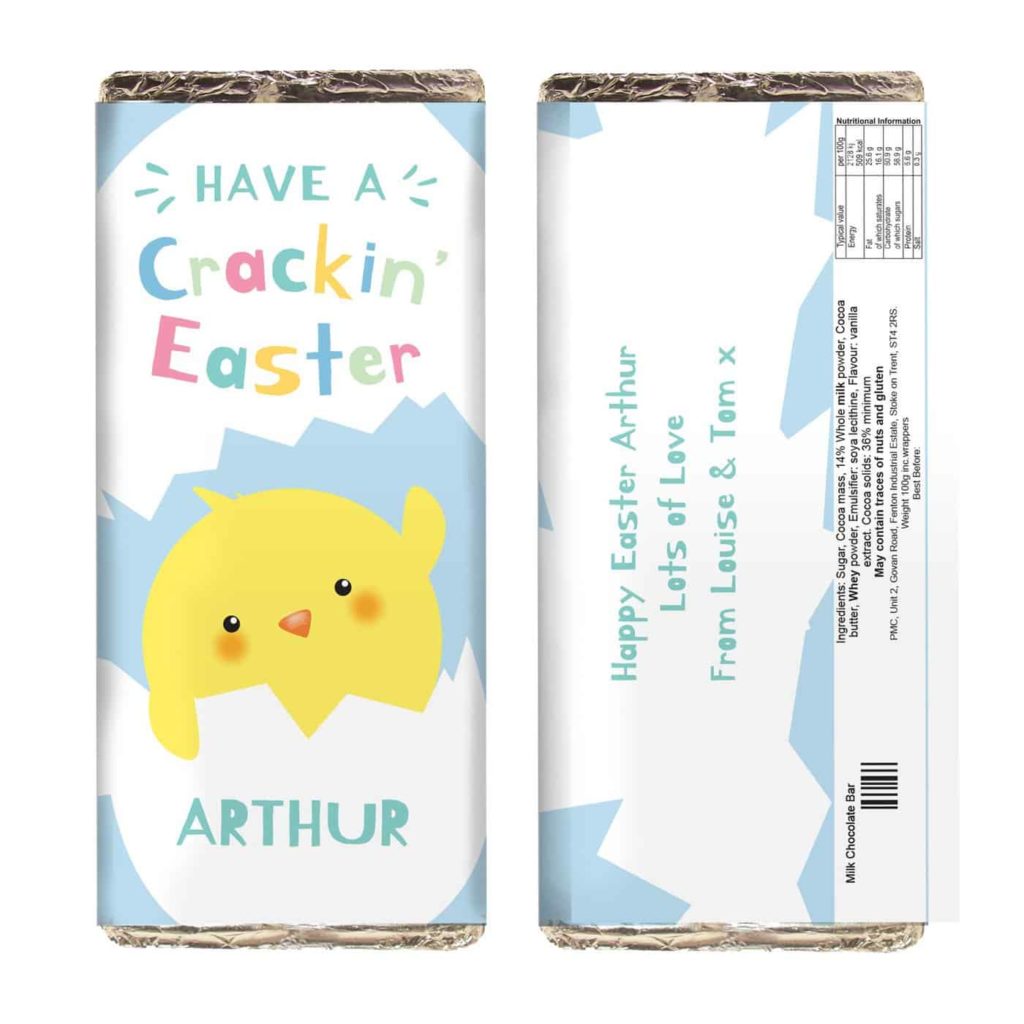 Personalised Have A Cracking Easter Milk Chocolate Bar